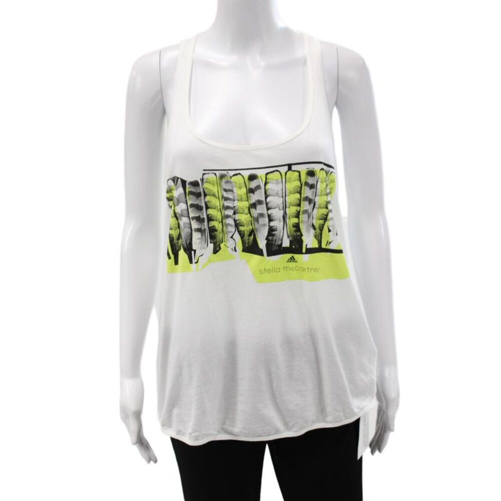 Adidas by Stella McCartney Women Striped White Tank Jersey Size S